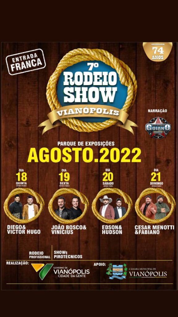 Saiba quem vai cantar no Rodeio Show/2022…Veja Vídeo com as duplas